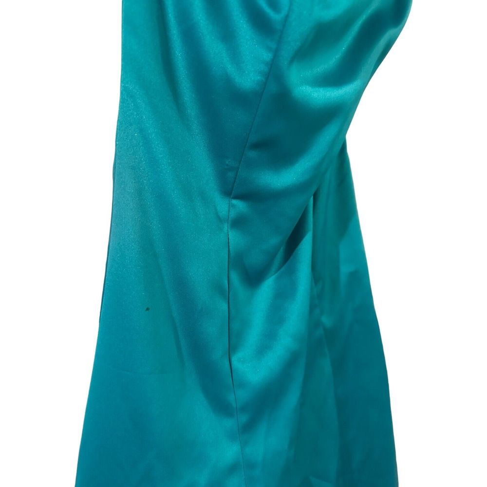 Jessica McClintock Gunne Sax Women Size 3/4 Strapless Gown Prom Dress Teal Blue - Picture 10 of 16